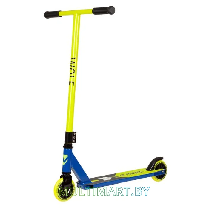 Самокат Novatrack Wolf 110P.WOLF.BBL22 (лимонный, 2022)